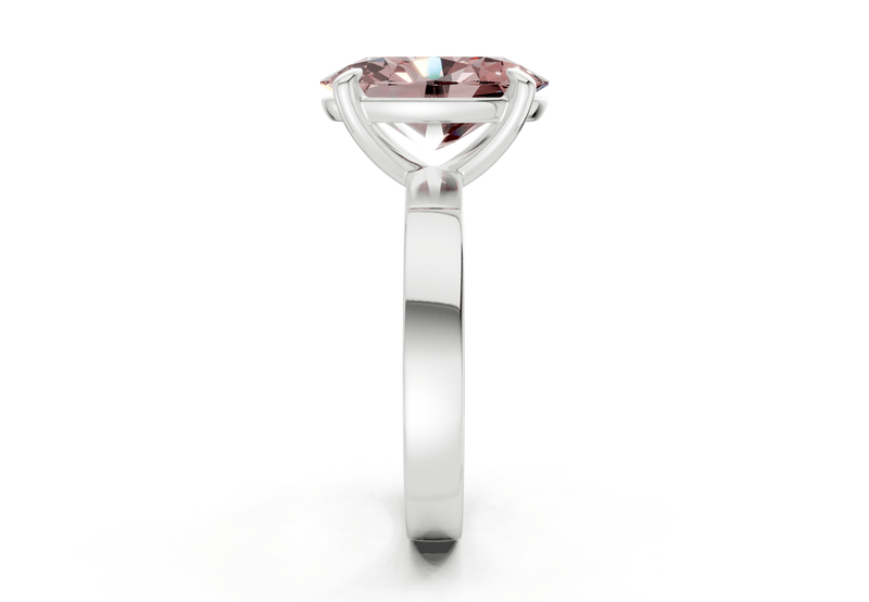 Aspen Pink Diamond Solitaire Oval Cut 3mm Engagement Ring - Ring Premier