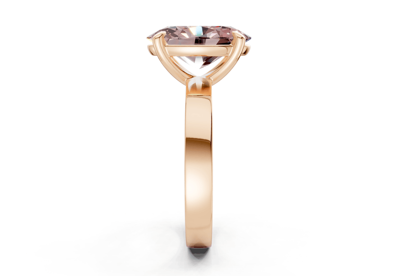 Aspen Pink Diamond Solitaire Oval Cut 3mm Engagement Ring - Ring Premier