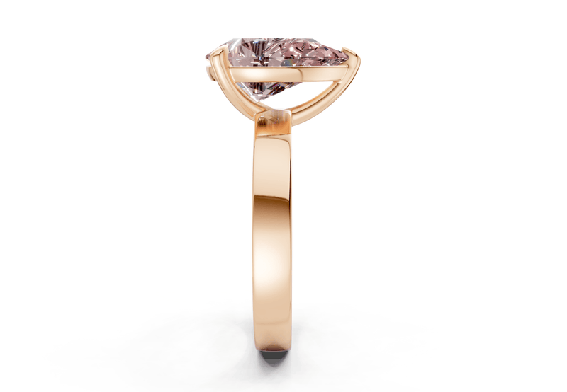 Aspen Pink Diamond Solitaire Pear Cut 3mm Engagement Ring - Ring Premier