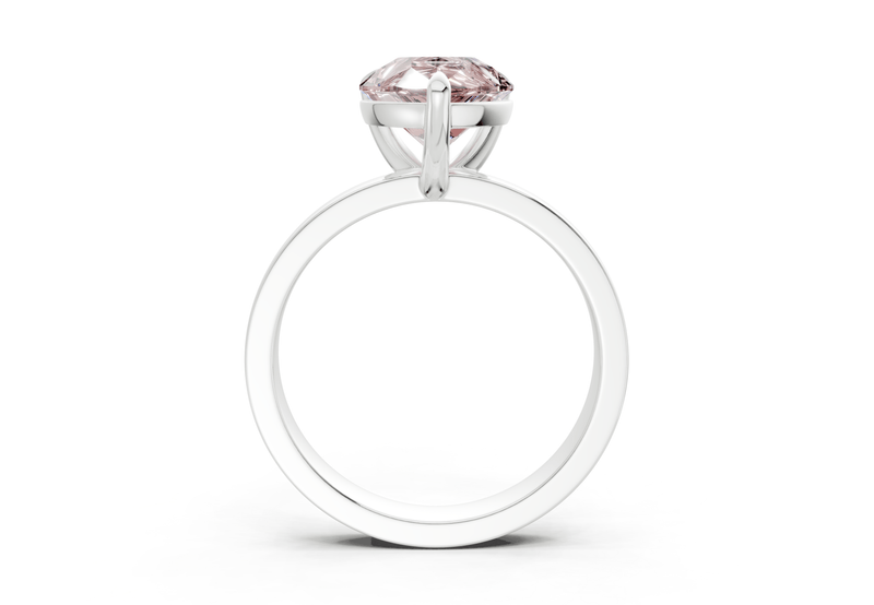 Aspen Pink Diamond Solitaire Pear Cut 3mm Engagement Ring - Ring Premier