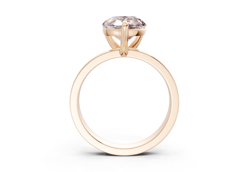 Aspen Pink Diamond Solitaire Pear Cut 3mm Engagement Ring - Ring Premier