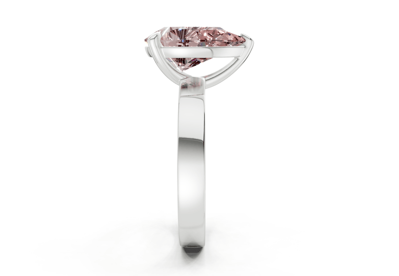 Aspen Pink Diamond Solitaire Pear Cut 3mm Engagement Ring - Ring Premier
