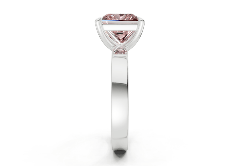 Aspen Pink Diamond Solitaire Princess Cut 3mm Engagement Ring - Ring Premier