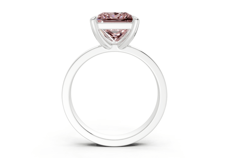 Aspen Pink Diamond Solitaire Princess Cut 3mm Engagement Ring - Ring Premier