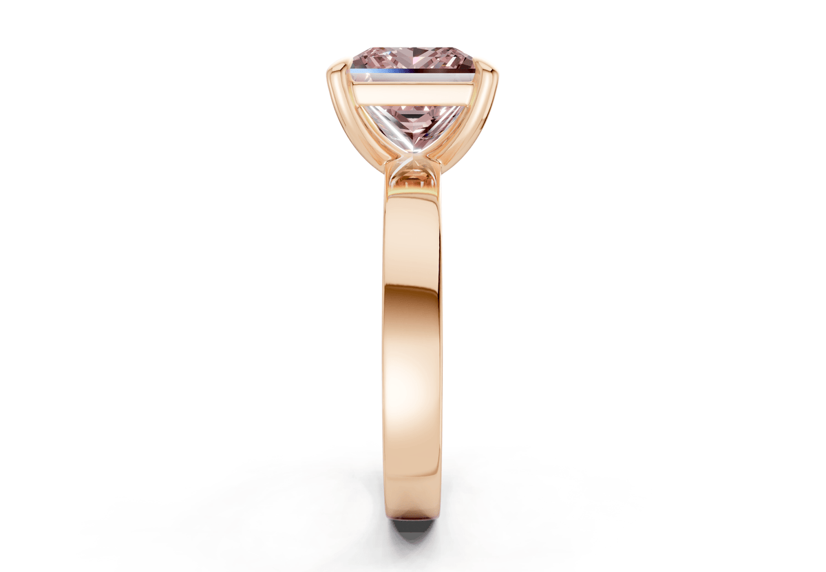 Aspen Pink Diamond Solitaire Princess Cut 3mm Engagement Ring