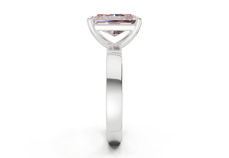 Aspen Pink Diamond Solitaire Radiant Cut 3mm Engagement Ring - Ring Premier