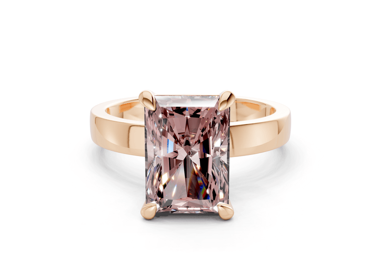 Aspen Pink Diamond Solitaire Radiant Cut 3mm Engagement Ring - Ring Premier