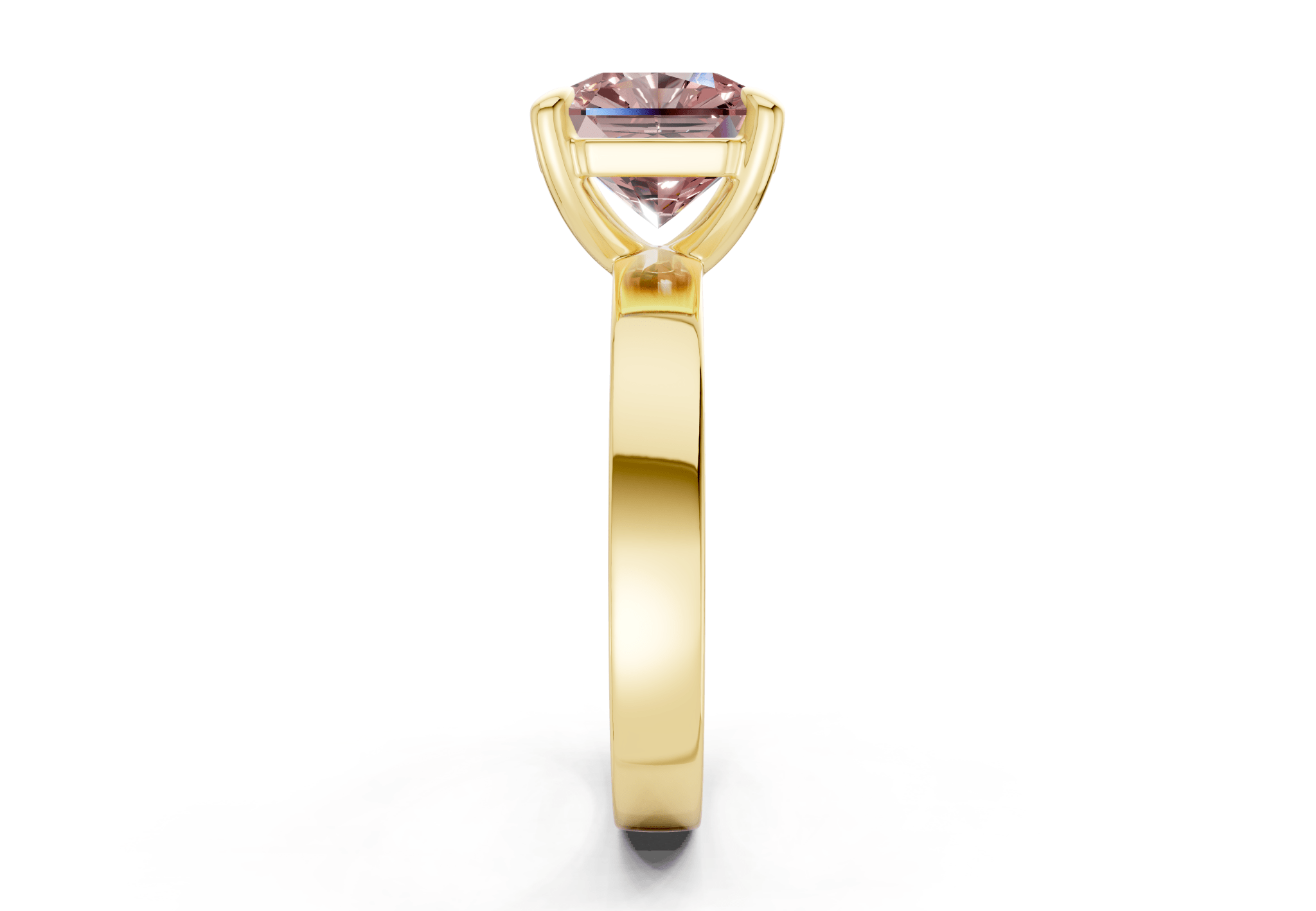Aspen Pink Diamond Solitaire Radiant Squareuare Cut 3mm Engagement Rin ...