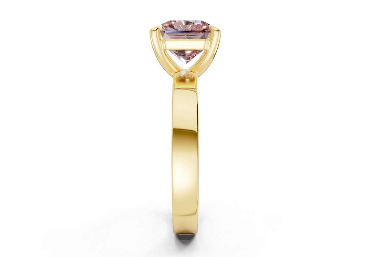 Aspen Pink Diamond Solitaire Radiant Squareuare Cut 3mm Engagement Ring