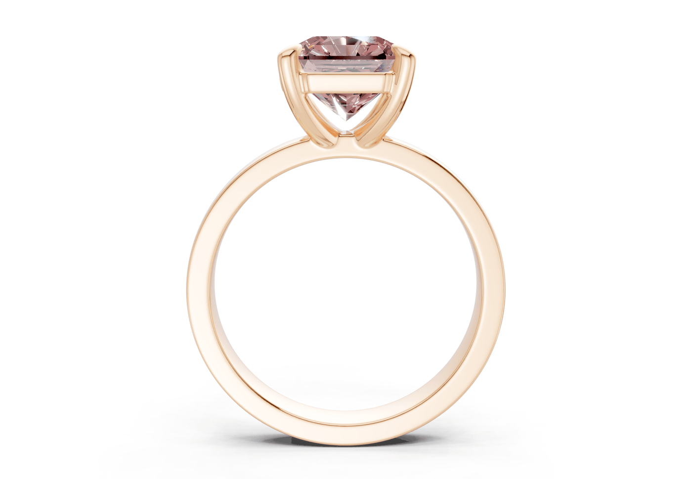 Aspen Pink Diamond Solitaire Radiant Squareuare Cut 3mm Engagement Ring