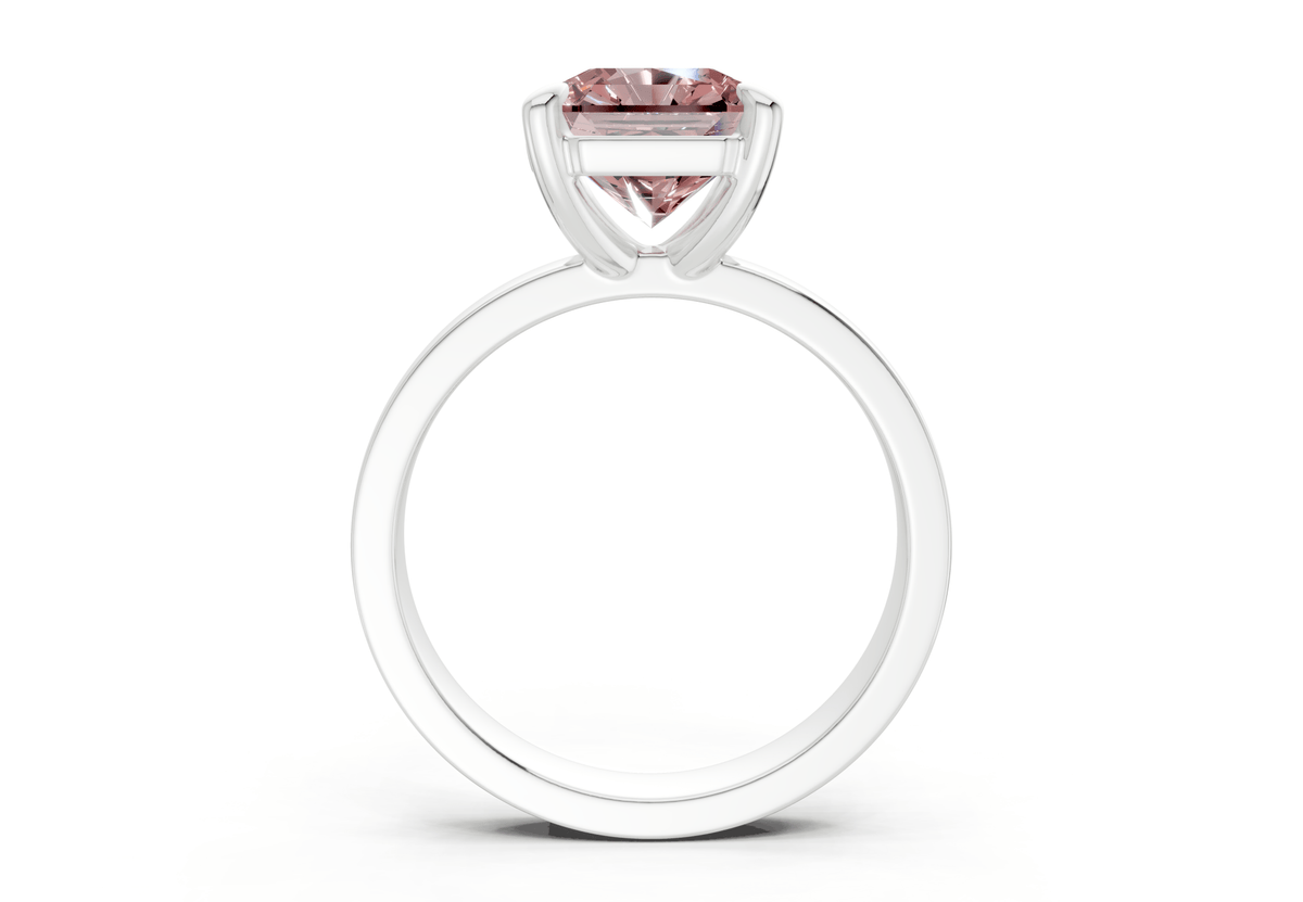 Aspen Pink Diamond Solitaire Radiant Squareuare Cut 3mm Engagement Ring