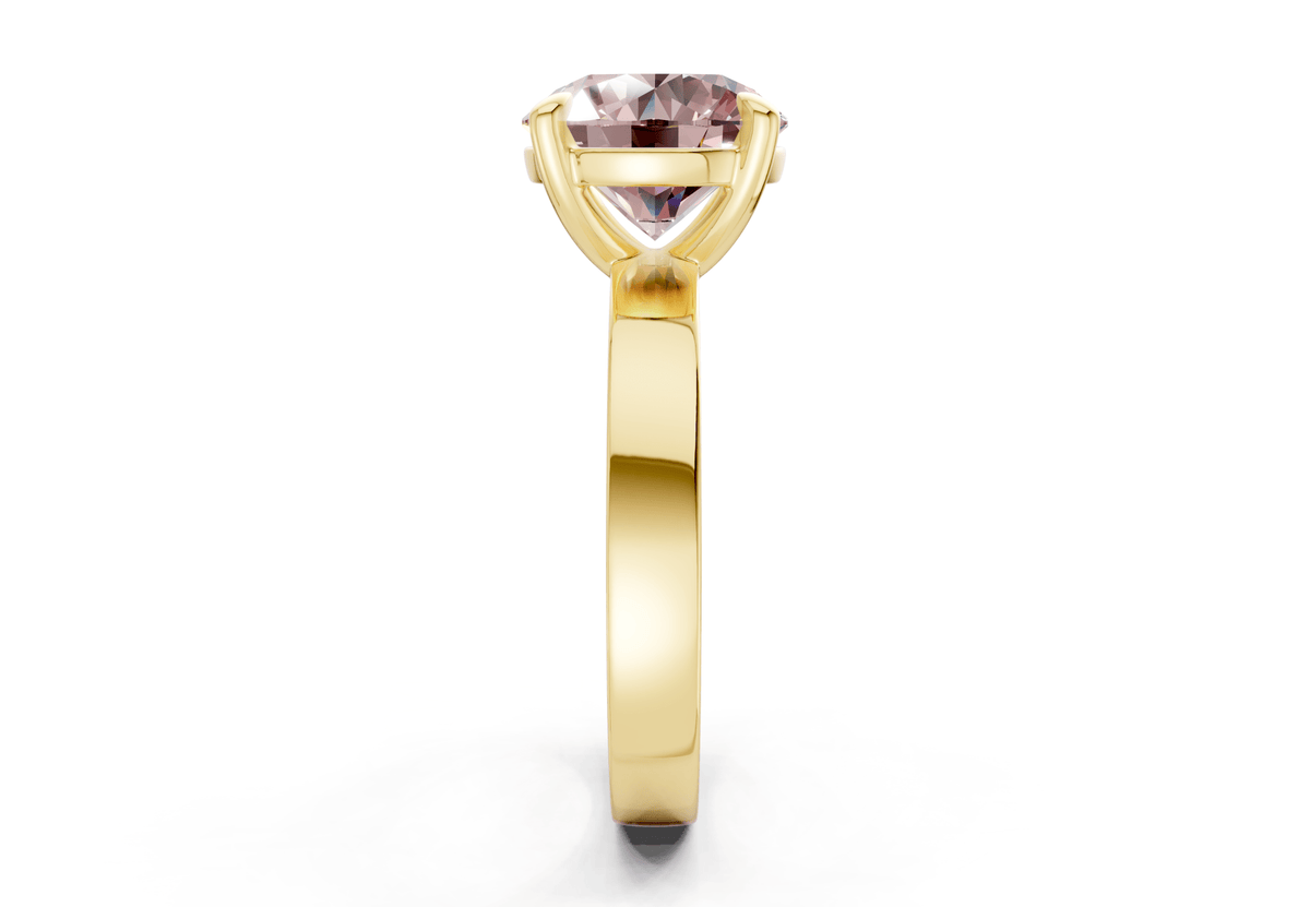 Aspen Pink Diamond Solitaire Round Cut 3mm Engagement Ring