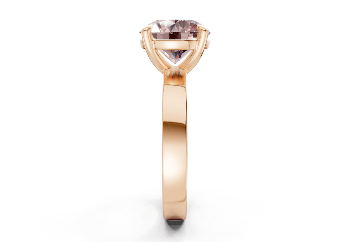 Aspen Pink Diamond Solitaire Round Cut 3mm Engagement Ring