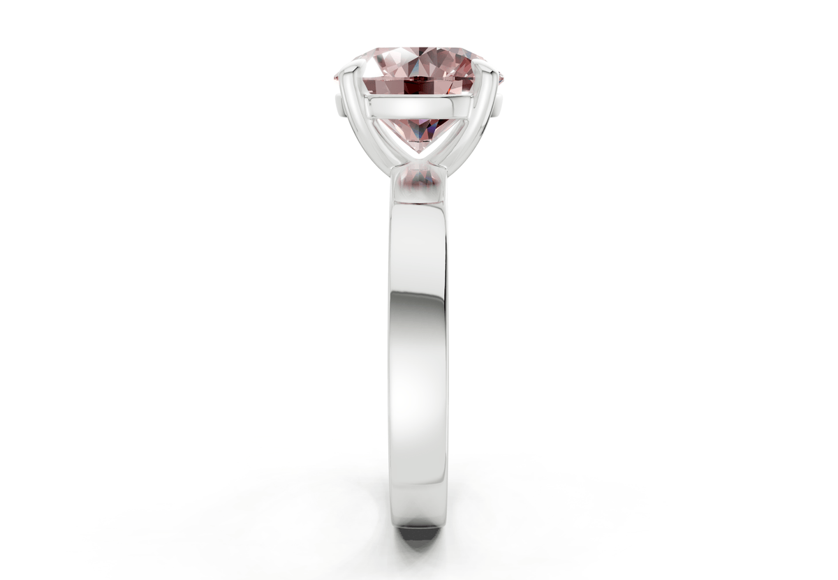 Aspen Pink Diamond Solitaire Round Cut 3mm Engagement Ring