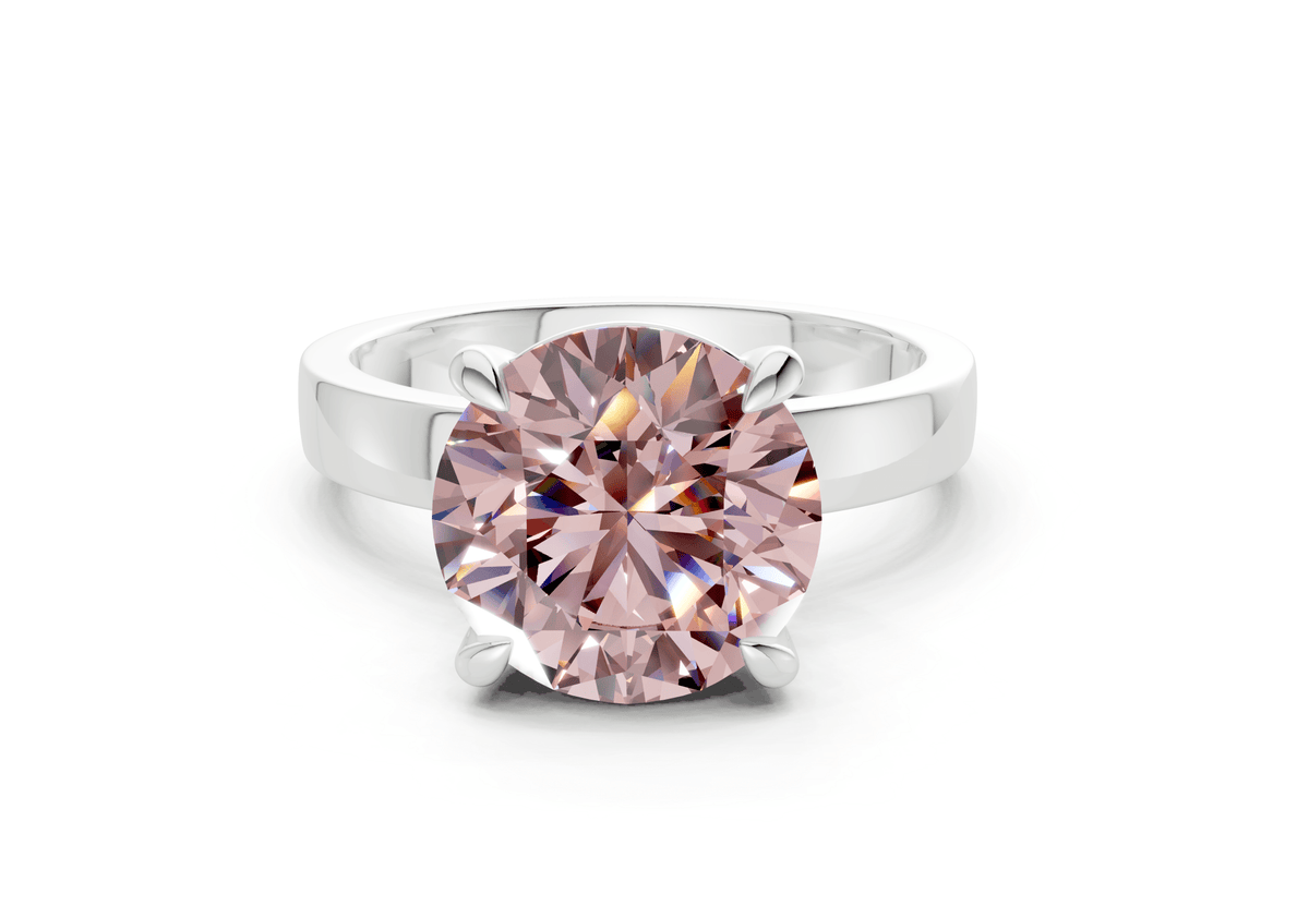 Aspen Pink Diamond Solitaire Round Cut 3mm Engagement Ring