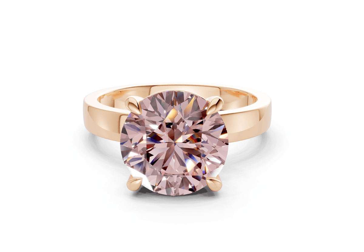 Aspen Pink Diamond Solitaire Round Cut 3mm Engagement Ring