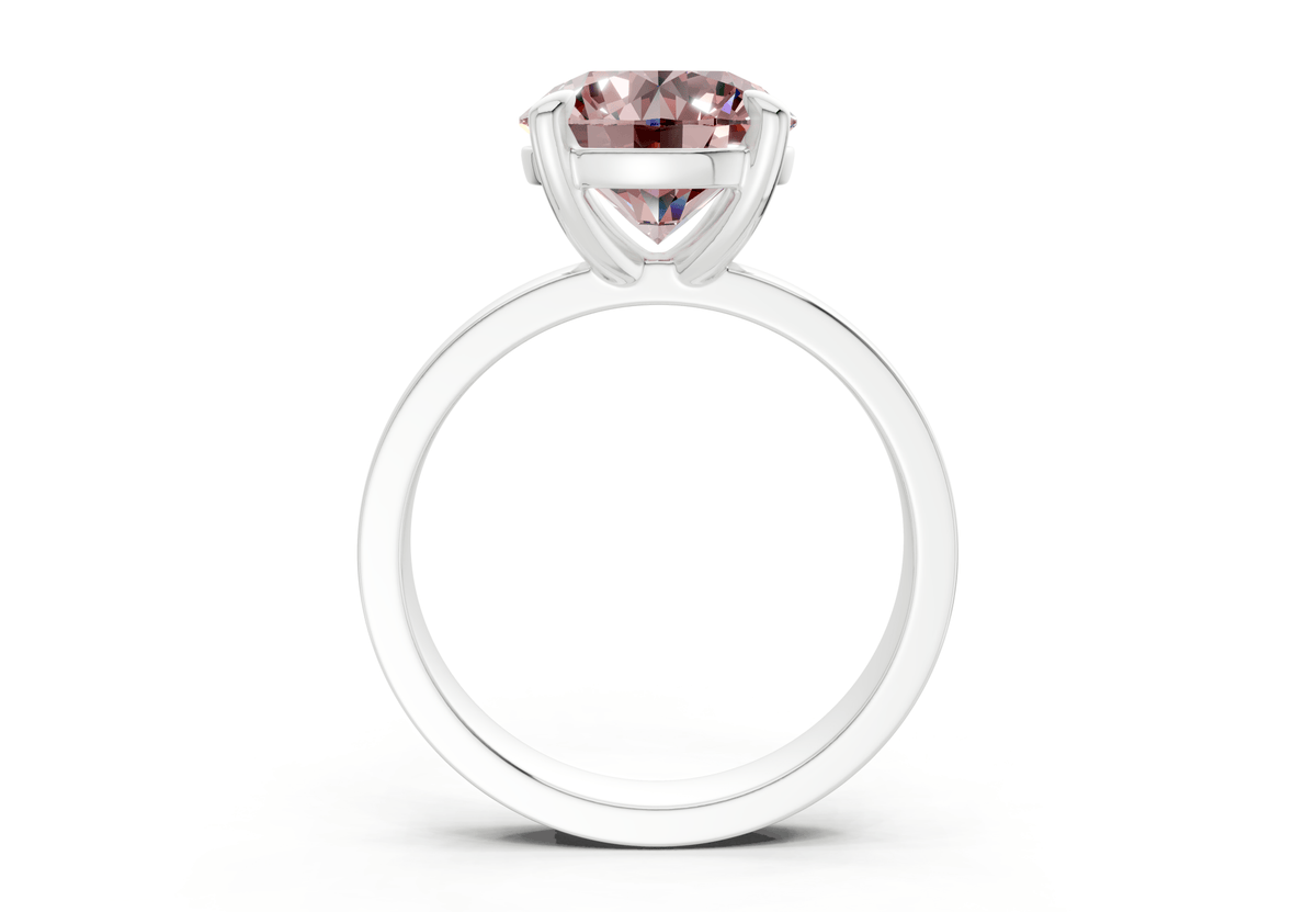 Aspen Pink Diamond Solitaire Round Cut 3mm Engagement Ring