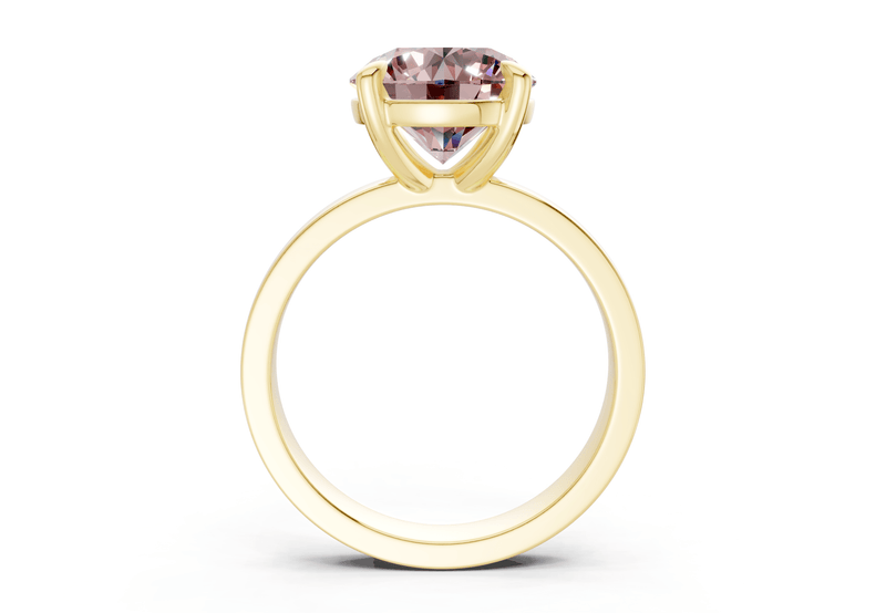 Aspen Pink Diamond Solitaire Round Cut 3mm Engagement Ring