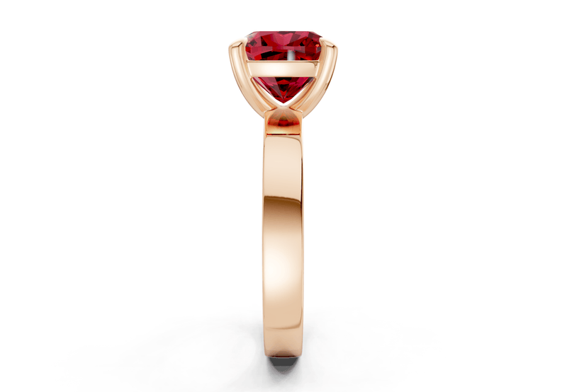 Aspen Ruby Gemstone Solitaire Cushion Squareuare Cut 3mm Engagement Ring - Ring Premier