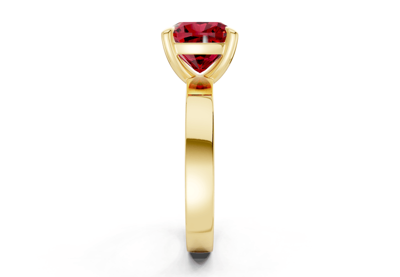 Aspen Ruby Gemstone Solitaire Cushion Squareuare Cut 3mm Engagement Ring - Ring Premier