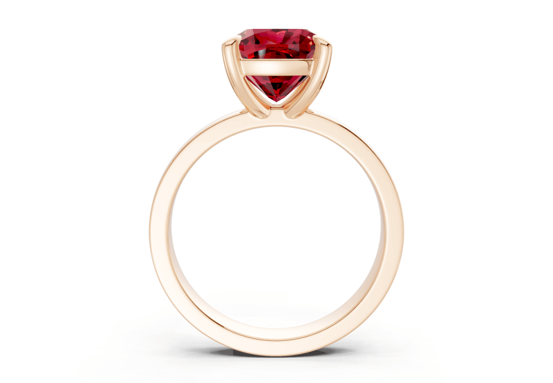 Aspen Ruby Gemstone Solitaire Cushion Squareuare Cut 3mm Engagement Ring - Ring Premier