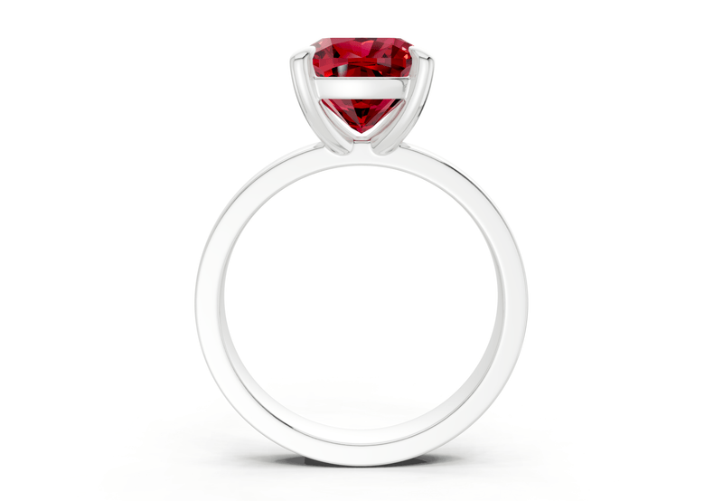 Aspen Ruby Gemstone Solitaire Cushion Squareuare Cut 3mm Engagement Ring - Ring Premier