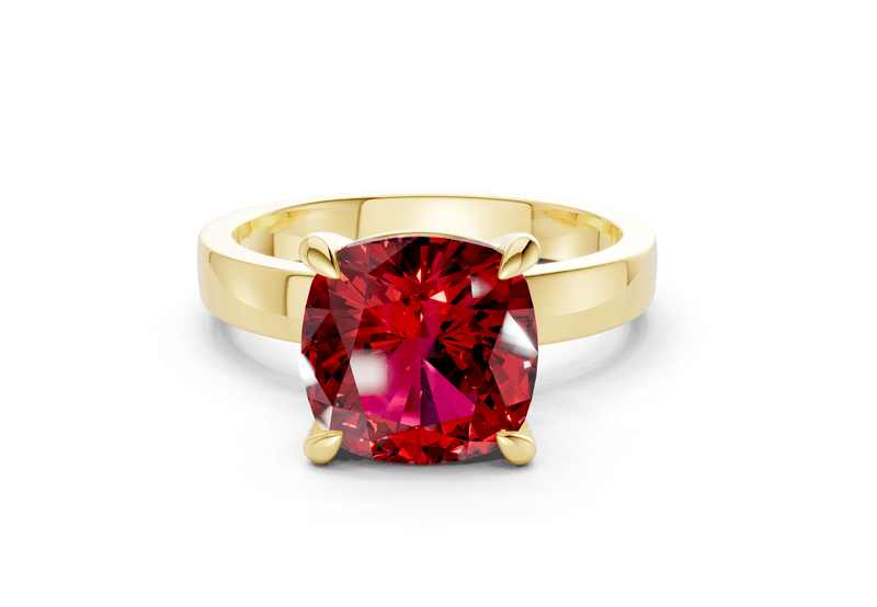 Aspen Ruby Gemstone Solitaire Cushion Squareuare Cut 3mm Engagement Ring