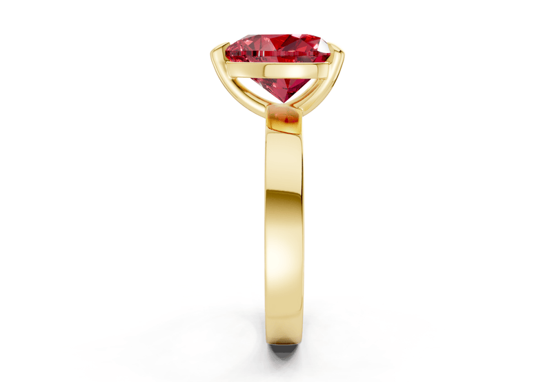Aspen Ruby Gemstone Solitaire Heart Cut 3mm Engagement Ring - Ring Premier