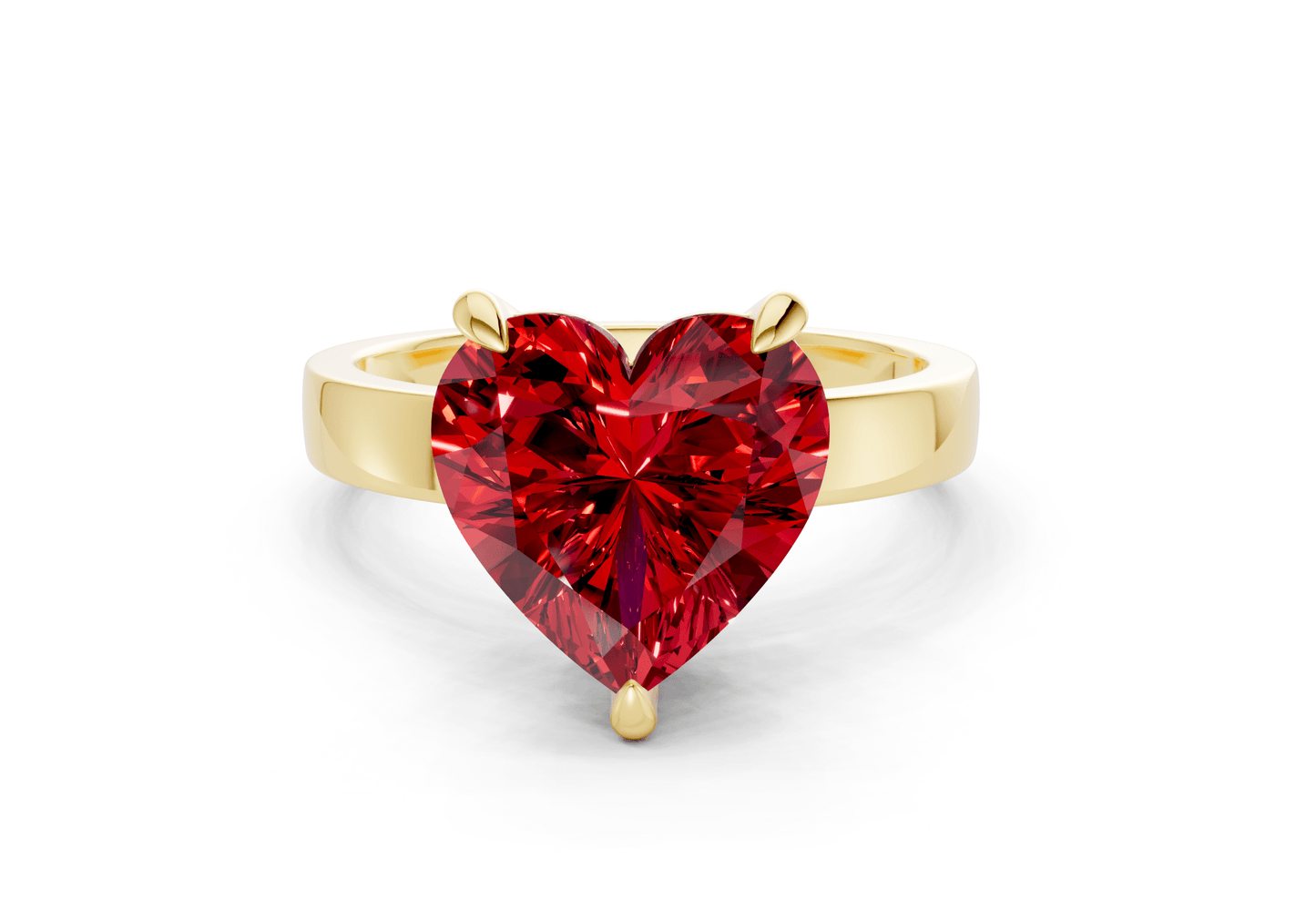 Aspen Ruby Gemstone Solitaire Heart Cut 3mm Engagement Ring - Ring Premier