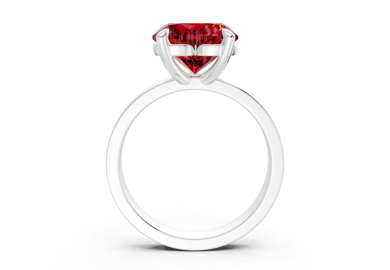 Aspen Ruby Gemstone Solitaire Heart Cut 3mm Engagement Ring - Ring Premier
