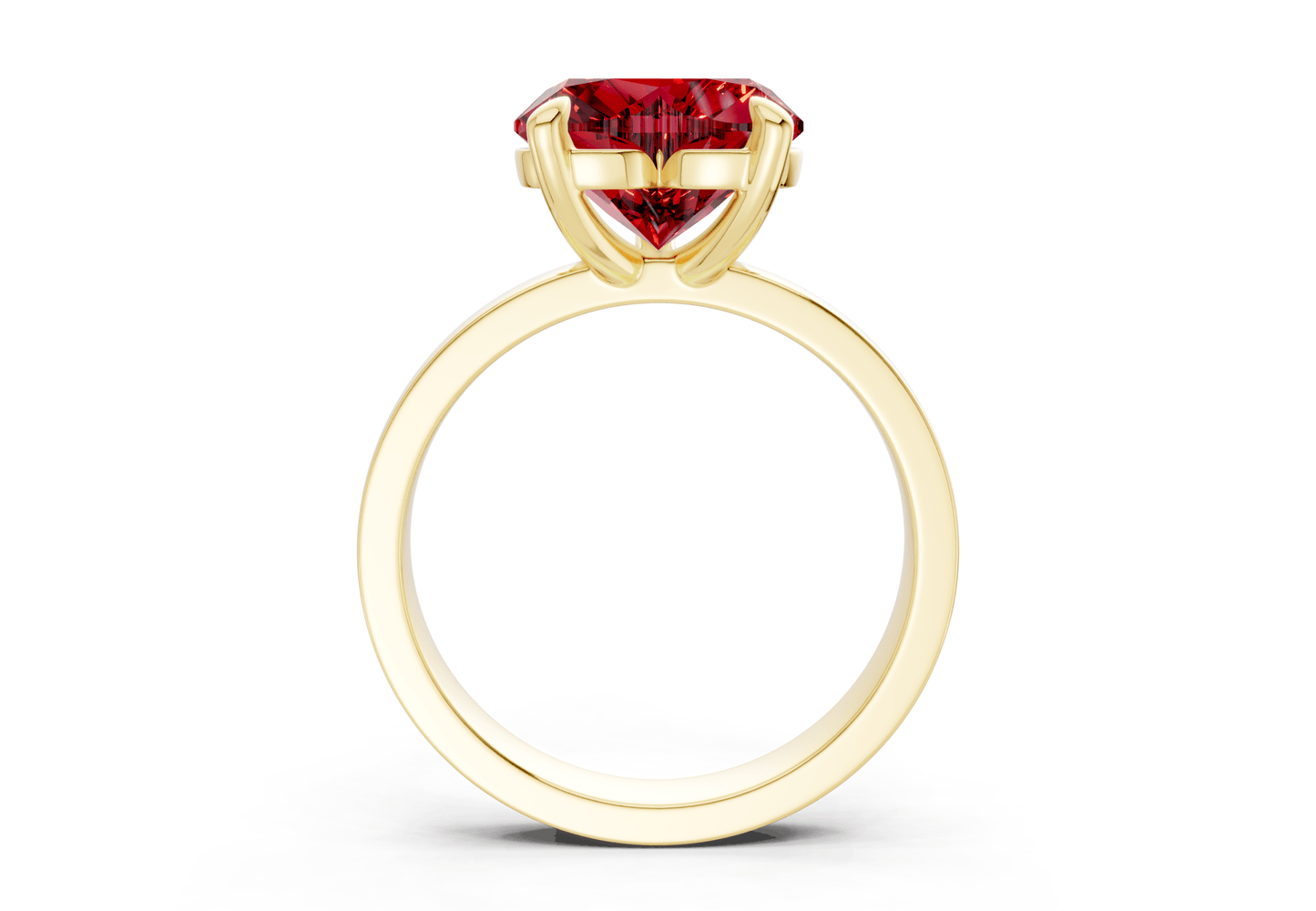 Aspen Ruby Gemstone Solitaire Heart Cut 3mm Engagement Ring - Ring Premier