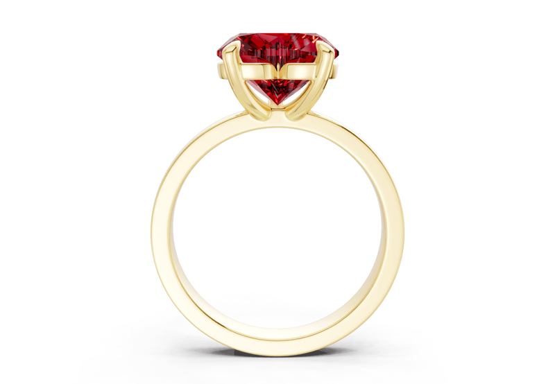 Aspen Ruby Gemstone Solitaire Heart Cut 3mm Engagement Ring