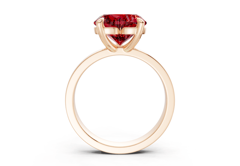 Aspen Ruby Gemstone Solitaire Heart Cut 3mm Engagement Ring - Ring Premier