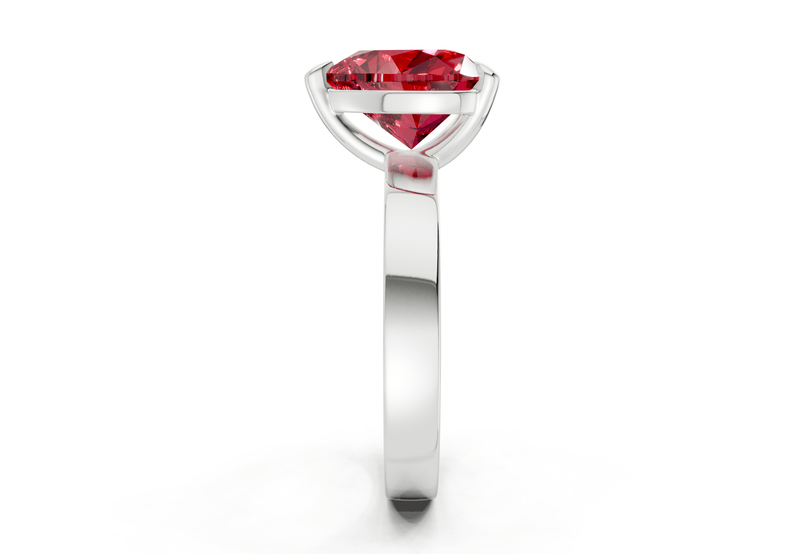 Aspen Ruby Gemstone Solitaire Heart Cut 3mm Engagement Ring - Ring Premier