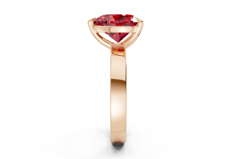 Aspen Ruby Gemstone Solitaire Heart Cut 3mm Engagement Ring - Ring Premier
