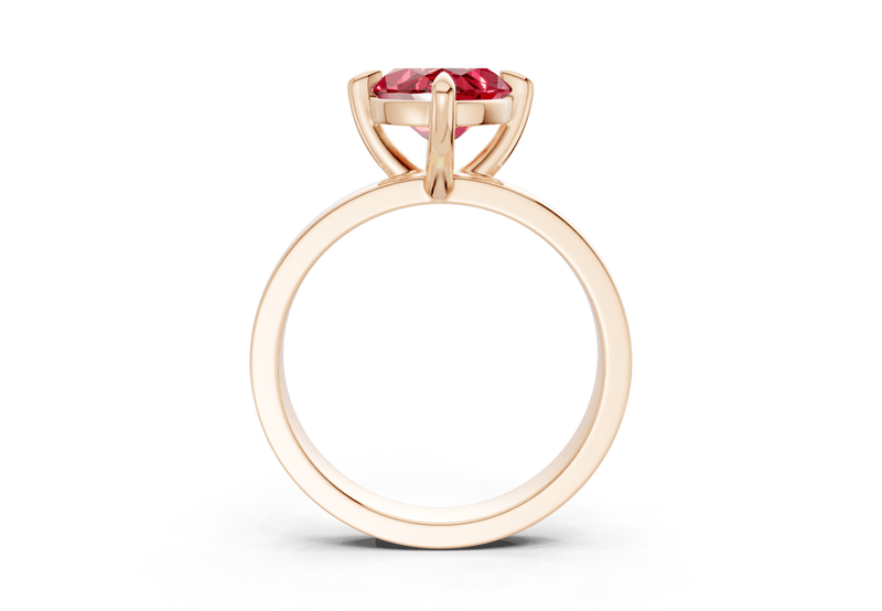 Aspen Ruby Gemstone Solitaire Marquise Cut 3mm Engagement Ring - Ring Premier