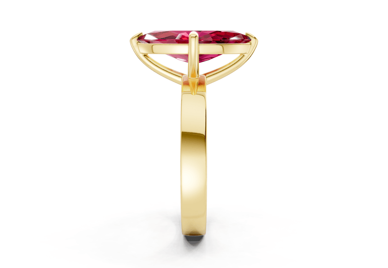 Aspen Ruby Gemstone Solitaire Marquise Cut 3mm Engagement Ring - Ring Premier