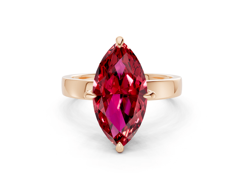 Aspen Ruby Gemstone Solitaire Marquise Cut 3mm Engagement Ring - Ring Premier