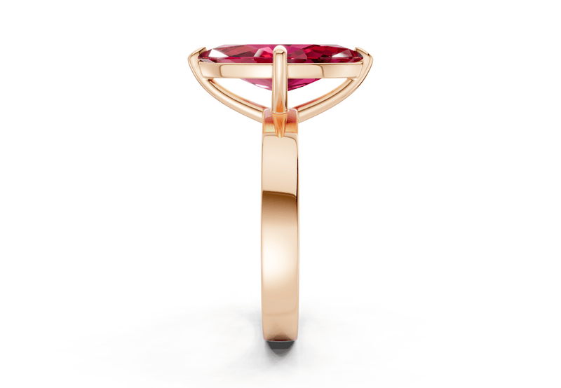 Aspen Ruby Gemstone Solitaire Marquise Cut 3mm Engagement Ring - Ring Premier
