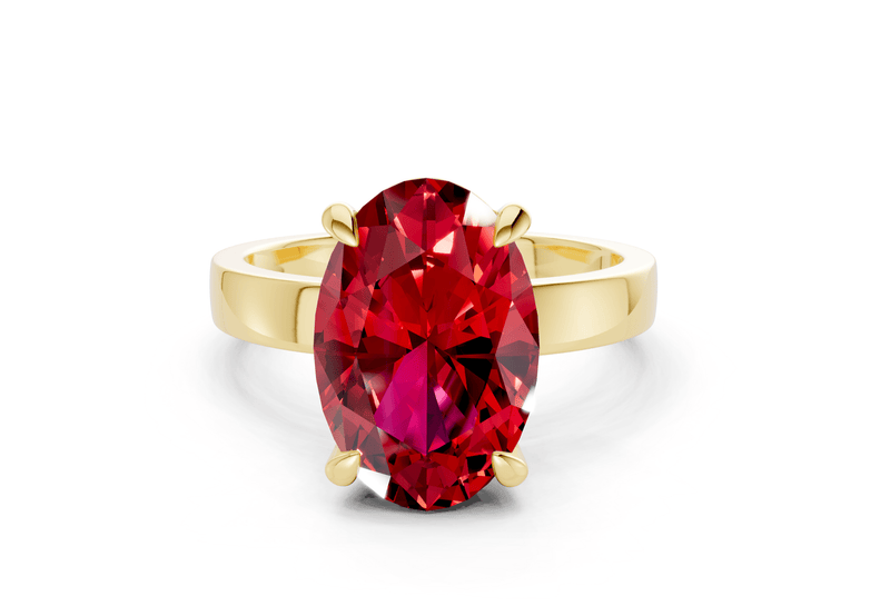 Aspen Ruby Gemstone Solitaire Oval Cut 3mm Engagement Ring