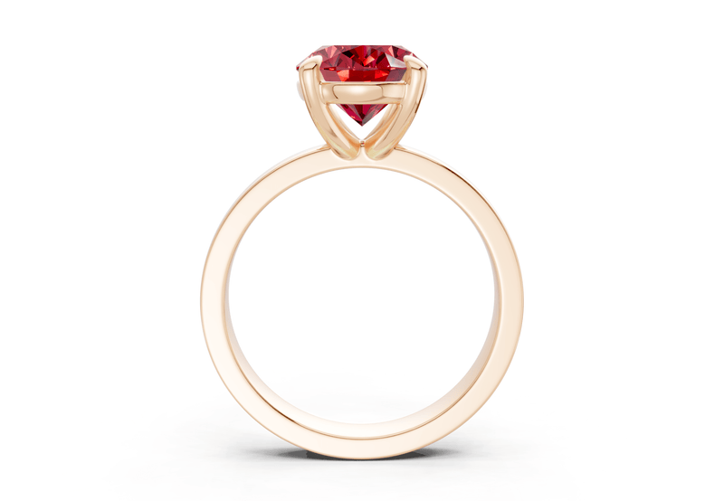 Aspen Ruby Gemstone Solitaire Oval Cut 3mm Engagement Ring - Ring Premier
