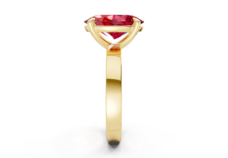 Aspen Ruby Gemstone Solitaire Oval Cut 3mm Engagement Ring - Ring Premier