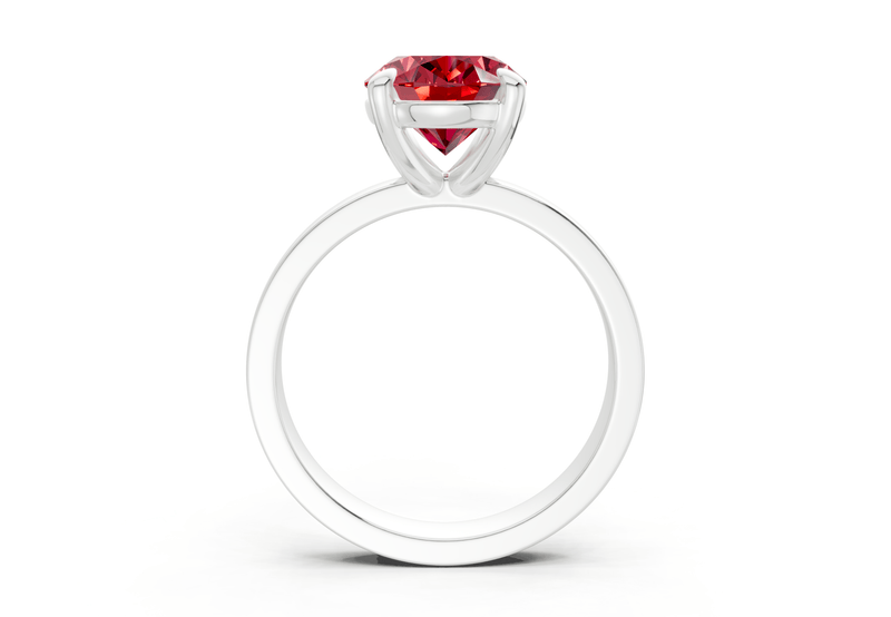 Aspen Ruby Gemstone Solitaire Oval Cut 3mm Engagement Ring - Ring Premier