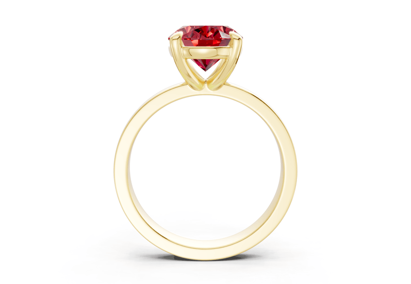 Aspen Ruby Gemstone Solitaire Oval Cut 3mm Engagement Ring - Ring Premier