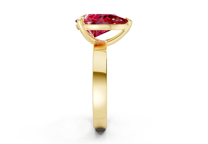 Aspen Ruby Gemstone Solitaire Pear Cut 3mm Engagement Ring - Ring Premier