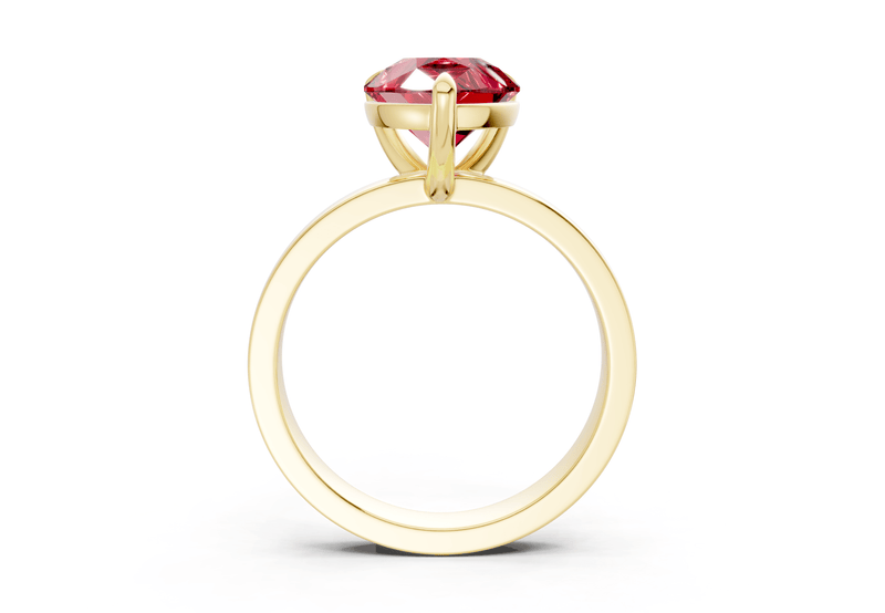Aspen Ruby Gemstone Solitaire Pear Cut 3mm Engagement Ring