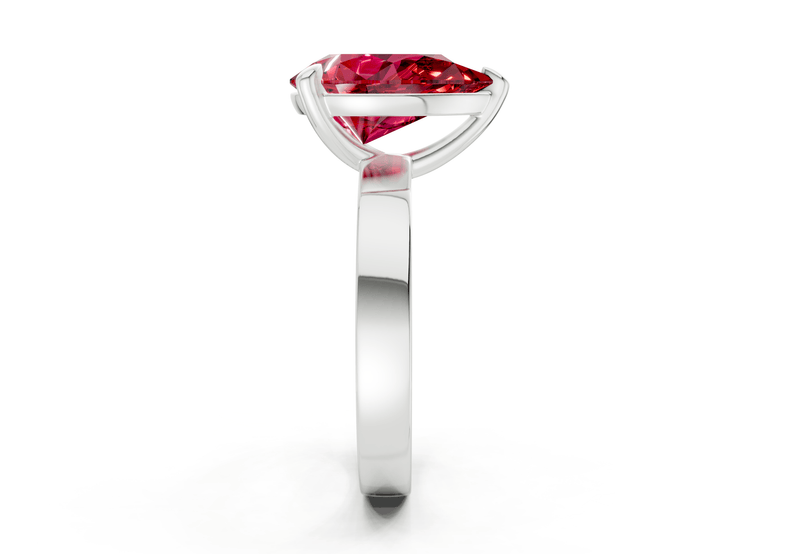 Aspen Ruby Gemstone Solitaire Pear Cut 3mm Engagement Ring - Ring Premier