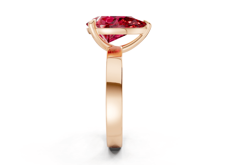 Aspen Ruby Gemstone Solitaire Pear Cut 3mm Engagement Ring - Ring Premier