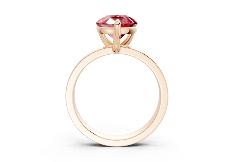 Aspen Ruby Gemstone Solitaire Pear Cut 3mm Engagement Ring - Ring Premier