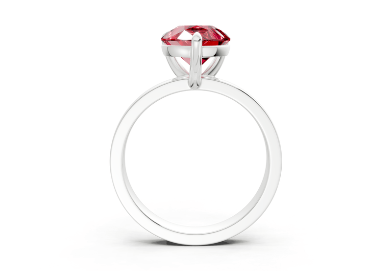 Aspen Ruby Gemstone Solitaire Pear Cut 3mm Engagement Ring - Ring Premier